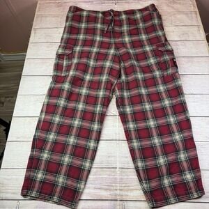 Disney Mickey Plaid Pajama Pants XL Flannel Lounge‎ Red